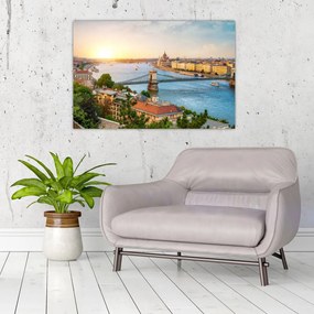 Tablou cu orașul Budapesta și râu (90x60 cm)