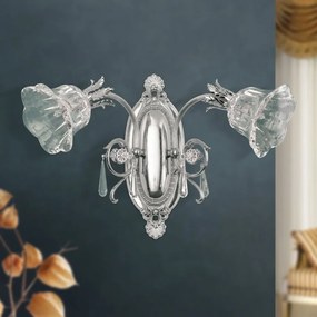 Aplica de perete design clasic LA BOHEME 2L, argintiu antic