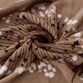 Set 2 buc lenjerie cocolino PAMPELINO maro deschis + cearsaf Cocolino microplus cu elastic SOFT 180x200 cm alb, pat dublu