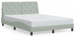 3207917 vidaXL Cadru de pat cu tăblie, gri deschis, 140x190 cm, catifea