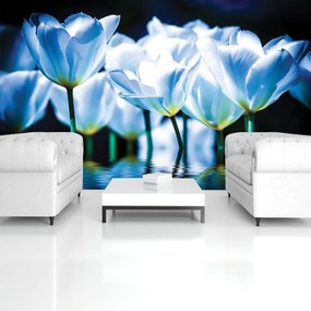 Fototapet - Flori - tonul albastru (152,5x104 cm)