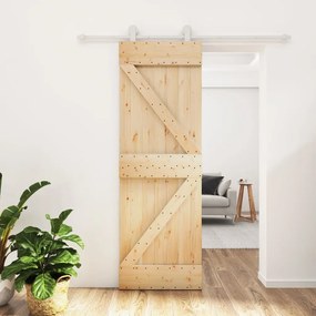 vidaXL Ușă glisantă cu set de feronerie 70x210 cm, lemn masiv de pin