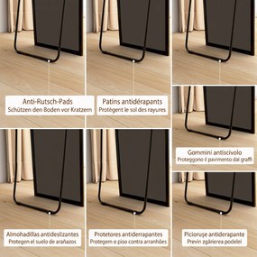 HOMCOM Oglindă Verticală din Metal, 50x2x161.5 cm, Negru | Aosom Romania