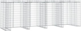 vidaXL Perete gabion pentru pubela gunoi 350x91x120 cm fier galvanizat