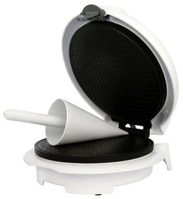 Aparat de gofre in forma de con (inghetata) Adler AD 3038, 1500W, Acoperire antiaderența, 18 cm, Alb