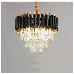 Candelabru Cristal Elit's Esn300, Dulie 3XE14 Negru cu Auriu