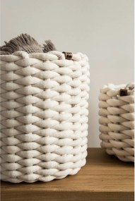 Coș de depozitare din material textil ø 25x25 cm Peach Skin Round M – Bigso