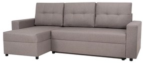 Canapea universală colțar SEVILLA gri, cu funcție de dormit și spațiu depozitare