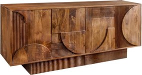 Comoda TV cu model optic 3D, Lemn mahon maro, ART DECO 170cm