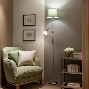 Brilagi - Lampadar CERIA 1xE27/100W/230V + 1xE14/25W crom mat/verde