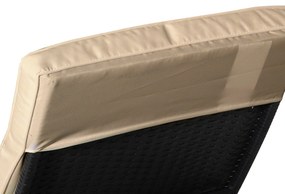 Outsunny Șezlong de Grădină din Ratan PE Negru cu Spătar Reglabil și Pernă Captușită pentru Relaxare Optimală 207x70x70cm | Aosom Romania
