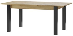 Masă sufragerie Lorren 40 (stejar artisan + negru mat) (pentru 6 până la 8 persoane). 1068170
