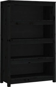 vidaXL Bibliotecă, negru, 80x35x126 cm, lemn masiv de pin