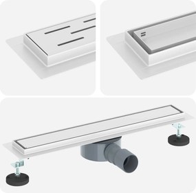 vidaXL Scurgere de duș 2 în 1 cu sifon 360° Argintiu 54 x 11 x 9,5 cm