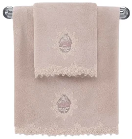 Prosop de corp DESTAN cu dantela 85x150 cm Violet / Liliac