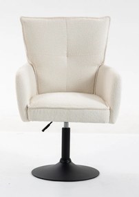 HR250N Scaun Crem Boucle Bază Neagră