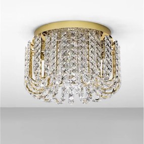 Lustra aplicata LED auriu, cristale sticla CELYSIA 50cm