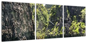 Tablou cu râu montan (cu ceas) (90x30 cm)