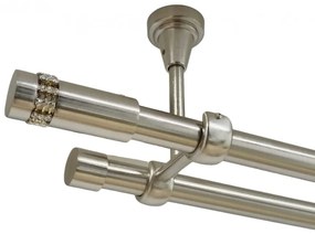 Galerie dubla xantos fara inele prindere tavan 19/19 mm inox (Alege marime: 160 cm)