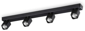 Plafoniera cu spoturi Rudy pl4 square negru