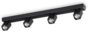 Plafoniera cu spoturi Rudy pl4 square negru