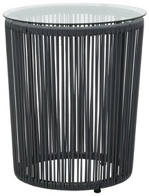 48140 vidaXL Set mobilier de bistro cu perne, 3 piese, antracit, ratan PVC