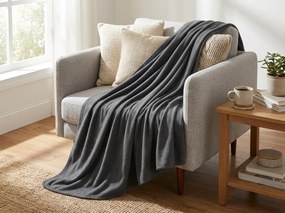 Patura fleece FLEORA, siva Dimensiune: 180 x 200 cm