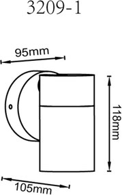 Spot de perete Globo 3209-1 PIPER 1xGU10/35W/230V
