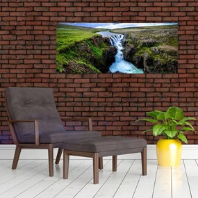 Tablou - Cascada intre stânci (120x50 cm)
