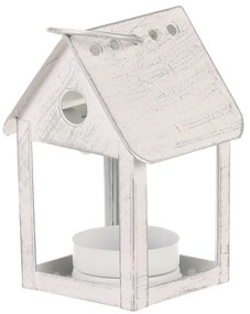 Lanterna metalică Cuib de pasăre, albă, 11 cm