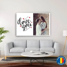 Tablou pe panza canvas poza si text I love you - 30 x 40 cm