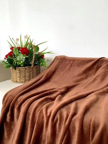 Pătură maro din micropluș SOFT, 160x200 cm