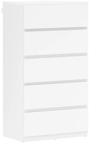 HOMCOM Comodă Sideboard Sertar, 5 sertare, 55 cm x 34 cm x 100 cm, Alb | Aosom Romania