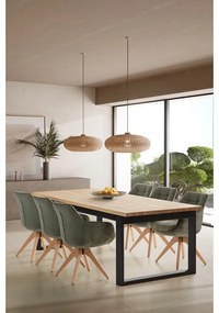 Masă de dining cu blat cu aspect de lemn de stejar 100x220 cm Rina – Marckeric