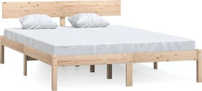vidaXL Cadru de pat, 140x190 cm, lemn masiv de pin