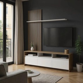 Set Living Sharks PAL Stejar Sonoma- Alb 190x40x199.5cm