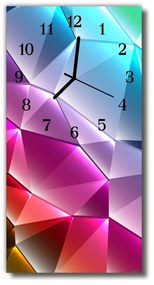 Ceas de perete din sticla vertical Arta grafica 3d de culoare
