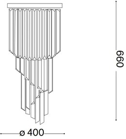 Lustră de cristal aplicată Ideal Lux CARLTON 8xE14/40W/230V d. 40 cm crom lucios