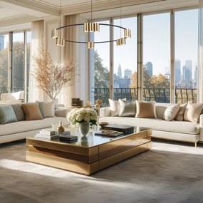 Lustră pe cablu GENESIS 15xGU10/8W/230V auriu