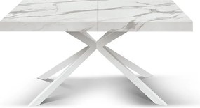 Masa extensibila SPIDER, blat ALB MARMORAT - 140 CM / 90 / H 77 - ALB
