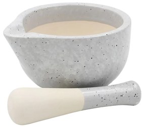 Mojar cu pistil, 330 ml, Excellent Houseware, ceramică, gri deschis