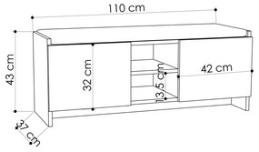 Comodă pentru pantofi Zulla - Dark Oak