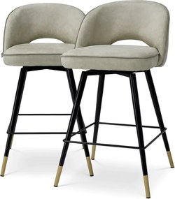 Set de 2 scaune bar design LUX Cliff, Mayer silver