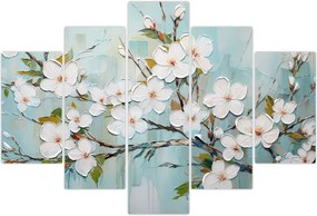 Tablou - Pictură, ramuri de copac înflorit (150x105 cm)