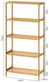 Deuba Raft din bambus 130x60x26 cm