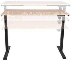 Birou reglabil electric TerrA3 s BLACK - profil pătrat , 1 motor, cadrul negru (Dimensiune blat: 90x60 cm, Culoare blat: Stejar negru 18mm)