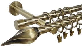 Galerie dubla twist prindere perete picior universal twister 19/19 aur antic (Alege marime: 320 cm)