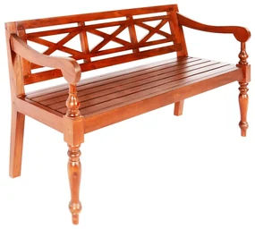 Bancă Batavia, maro închis, 136 cm, lemn masiv mahon
