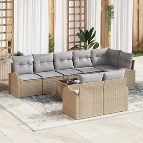 vidaXL Set de canapea pentru grădină Manual 9 pcs Bej 55 x 55 x 37 cm