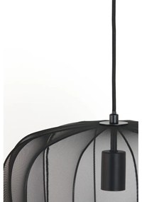 Lustră neagră cu abajur textil ø 40 cm Plumeria – Light &amp; Living